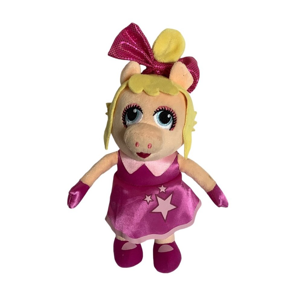 Disney Junior Muppet Babies Just Play Miss Piggy Plush Doll 9.5” Pink Dress Bow‎